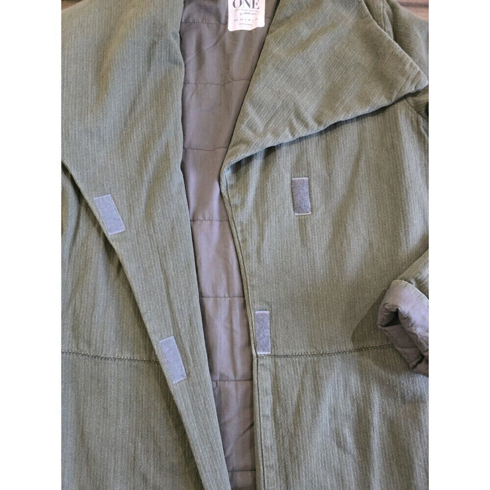 One Teaspoon Chapman Sailor Coat Womens Small Olive Green Oversized Long Duster - Picture 12 of 14